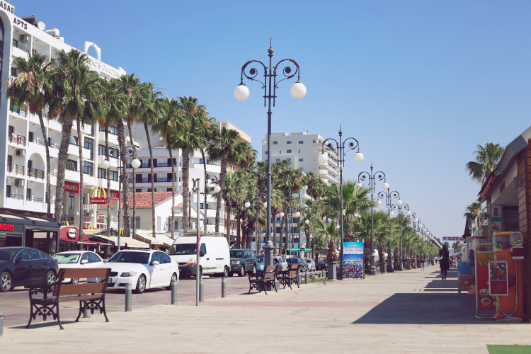 March 22, 2017, Promenade In Front Of Mediterranean Sea In Larnaca